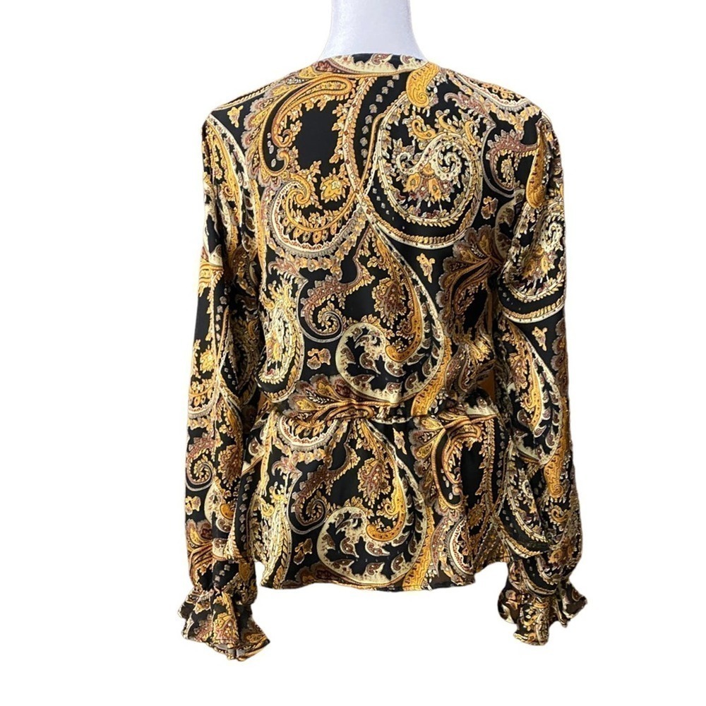 house of harlow 1960 maisha top in black gold paisley size small - Picture 5 of 13